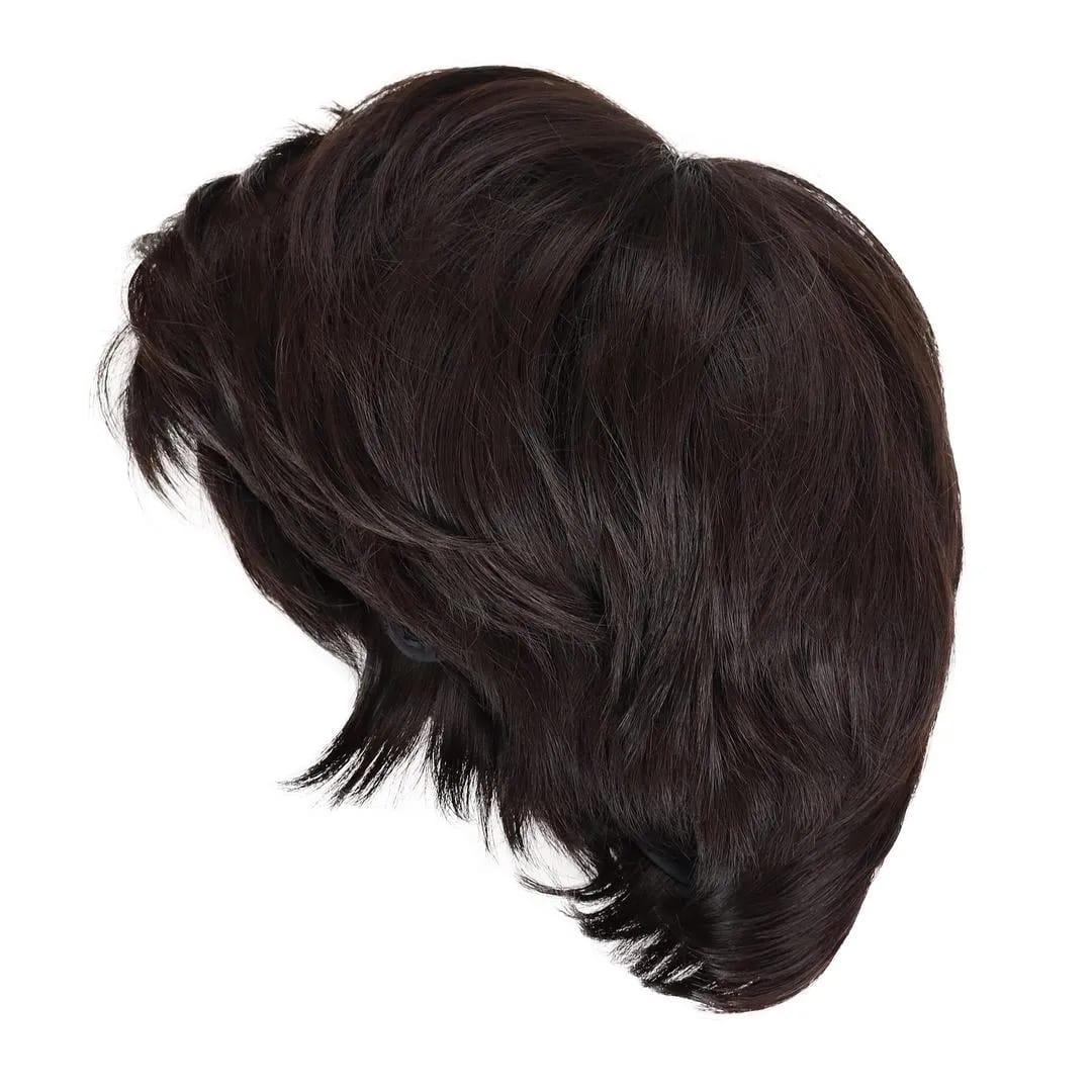 Synthetic Hair Wigs Short Black Cute Boy Cosplay Wig Natural Faux Hair Fiber