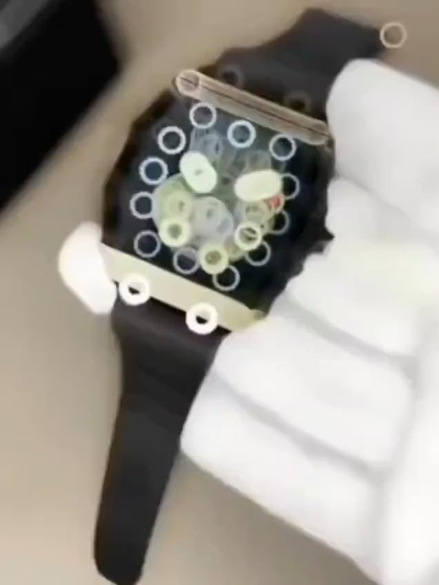 Richard Black Belt Skeleton Watch