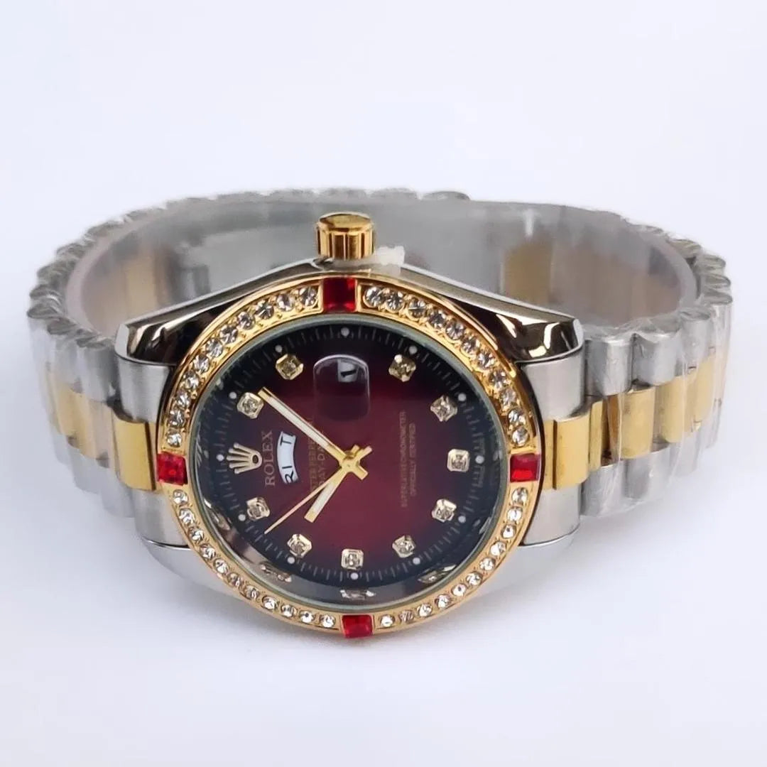 ROLEX Men's Classic Stones Stainless Steel Wrist Watch 